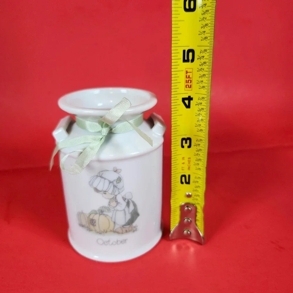 Precious Moments October Milk Can Jar Enesco Ceramic 1988‎ Fall Harvest Decor